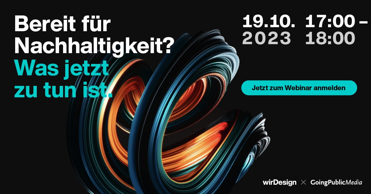Webinar »Bereit für Nachhaltigkeit« von wirDesign und GoingPublic