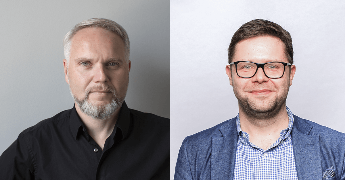 wirDesign CEO Dirk Huesmann und Eduard Singer, CEO unseres strategischen KI-Partners neusinger.AI