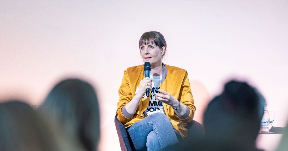Silke Parnack auf dem Podium zum Thema Gemeinwohl-Ökonomie