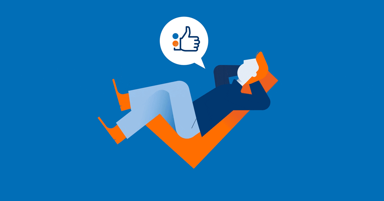 Illustration einer Person im Liegestuhl