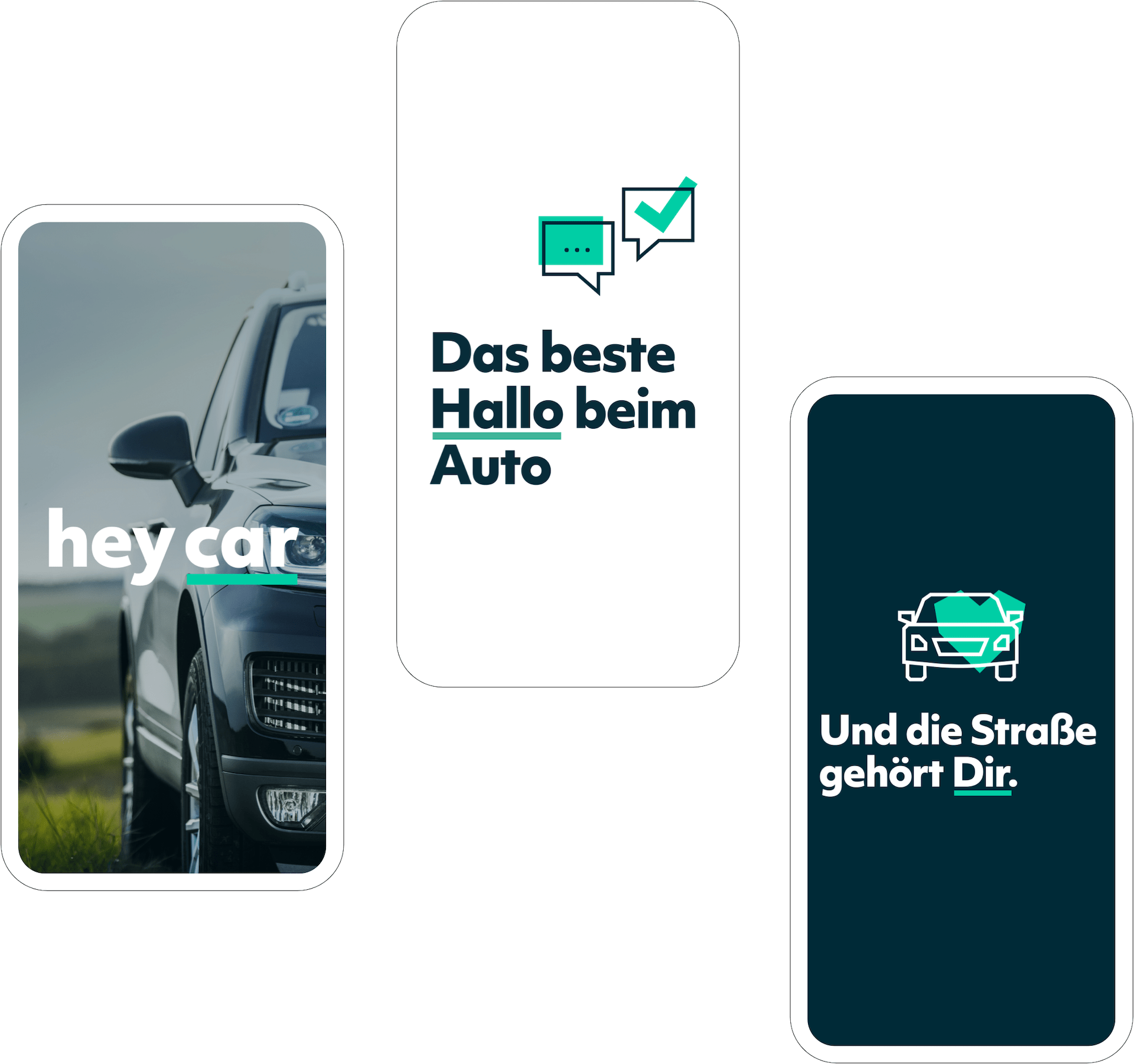 Beispielscreens Apps heycar